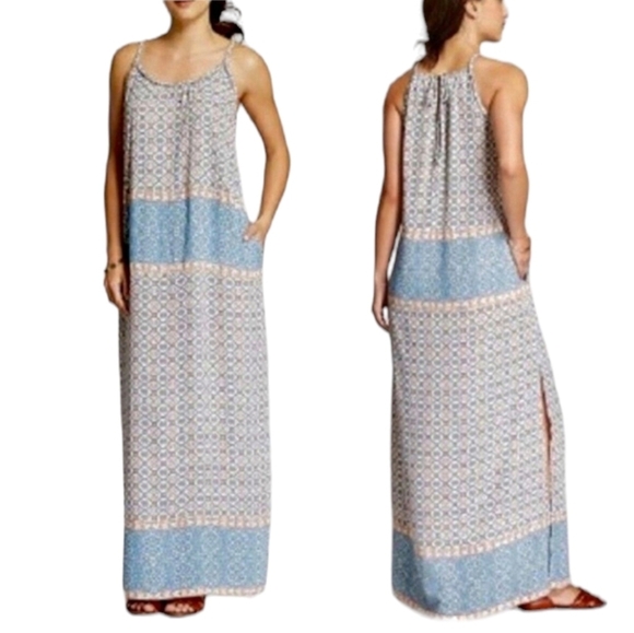 Knox Rose Dresses & Skirts - NWT Knox Rose Sleeveless Halter Top Maxi Dress Pastel Bohemian Floral Size S